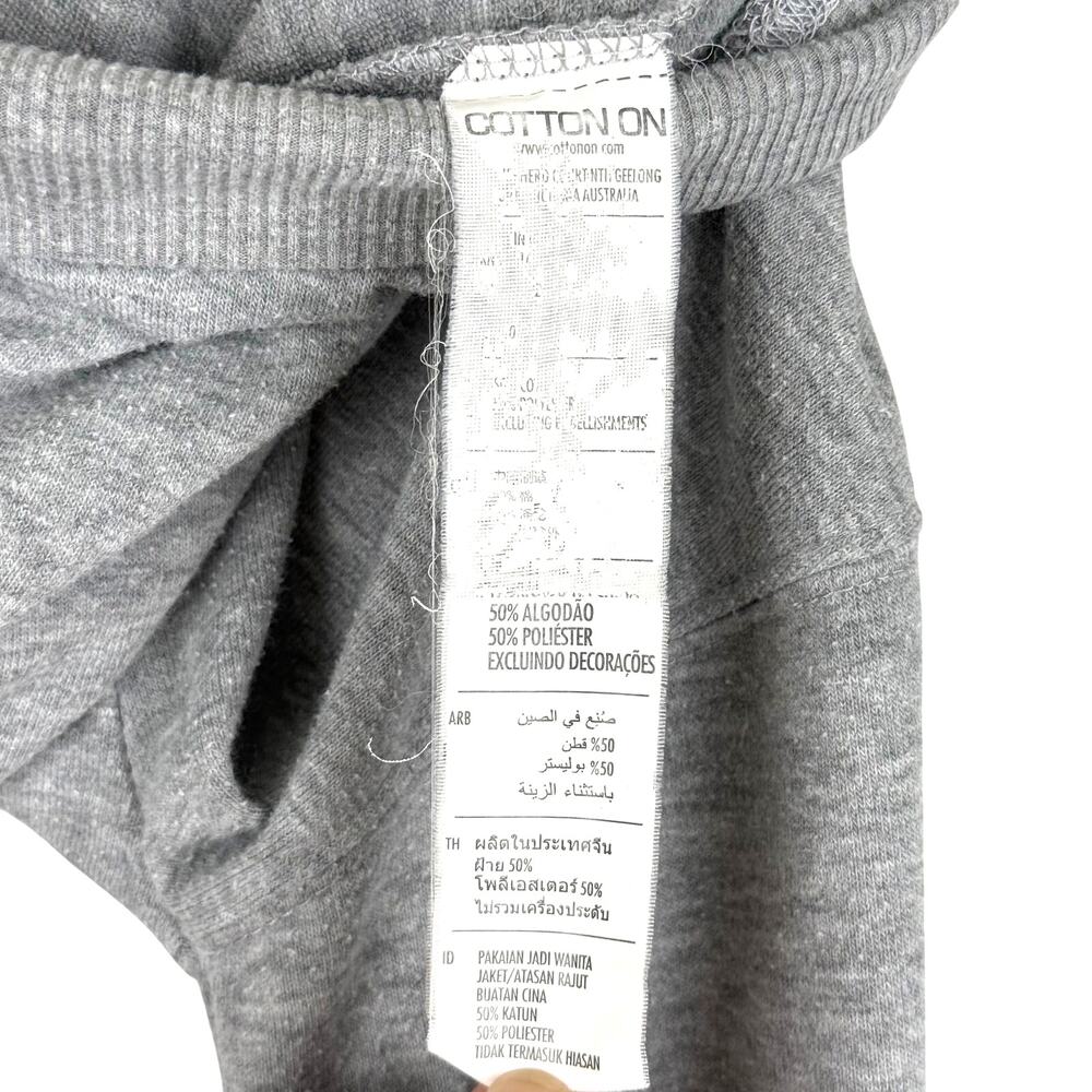 Cotton On Cropped Basic Light Heather Gray Drawstring Hoodie Sweatshirt - Small - Picture 7 of 7